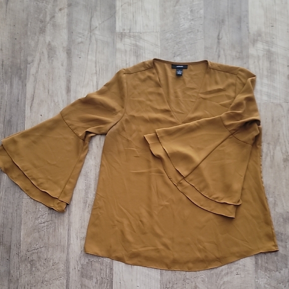Alfani Tops - Women's Mustard Bell Sleeve Top